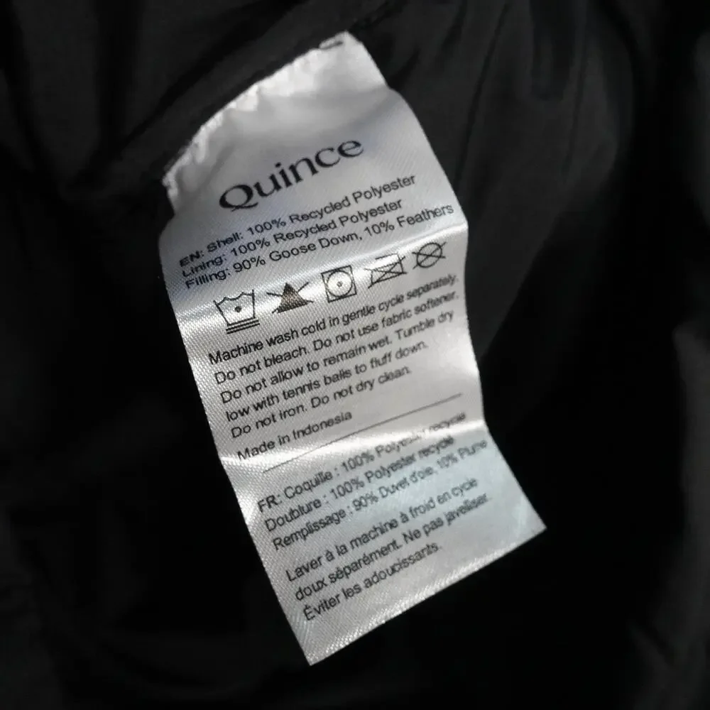 NWOT Quince Women's Responsible Down Long Puffer Jacket XL Hooded Black $200 Y2K